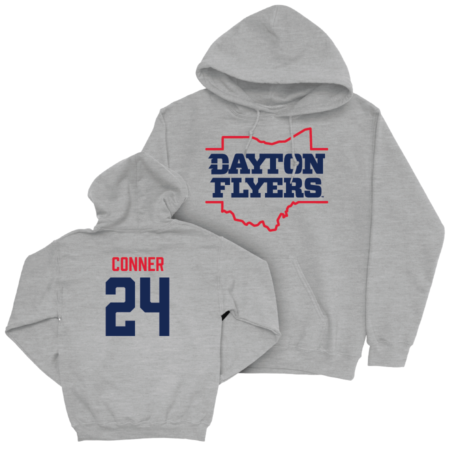 Dayton Men's Basketball Sport Grey State Hoodie  - Jacob Conner