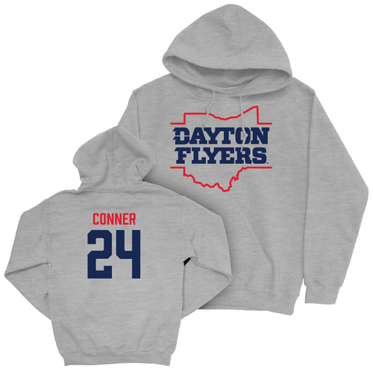 Dayton Men's Basketball Sport Grey State Hoodie  - Jacob Conner