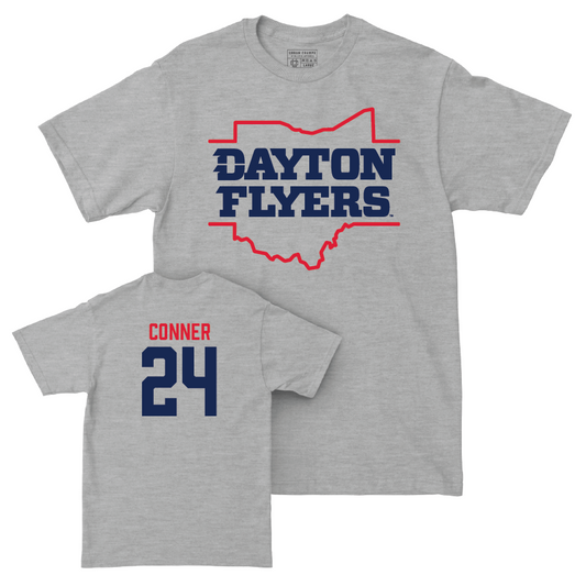 Dayton Men's Basketball Sport Grey State Tee  - Jacob Conner