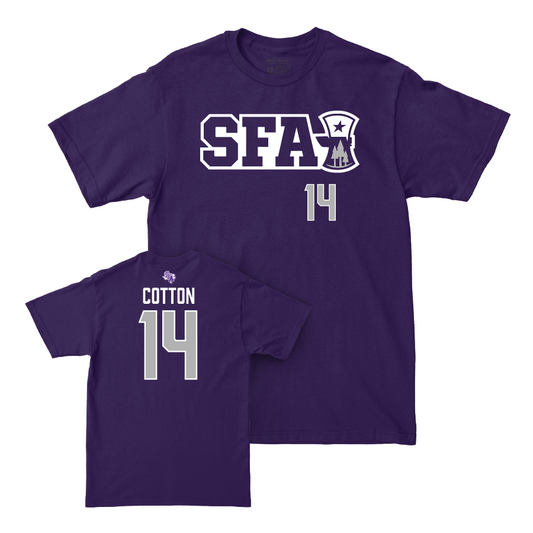 SFA Football Purple Sideline Tee   - Josiah Cotton