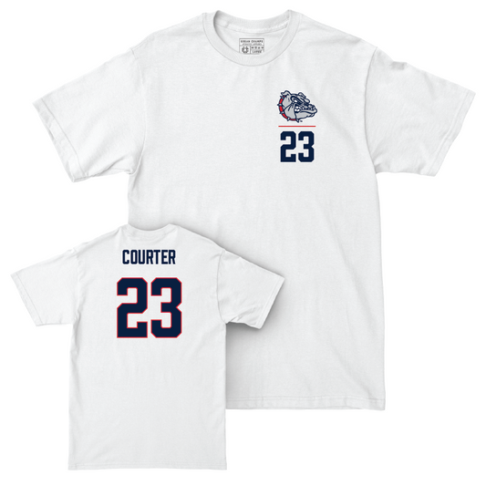 Gonzaga Women's Soccer White Logo Comfort Colors Tee  - Grace Courter