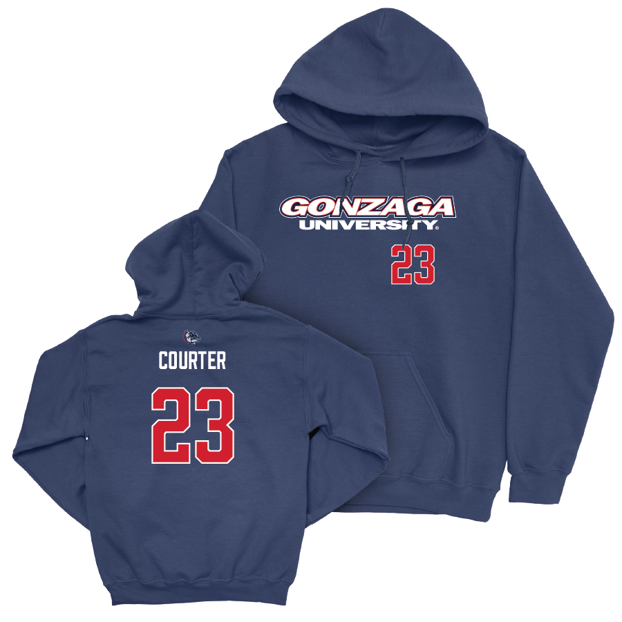 Gonzaga Women's Soccer Navy Wordmark Hoodie  - Grace Courter