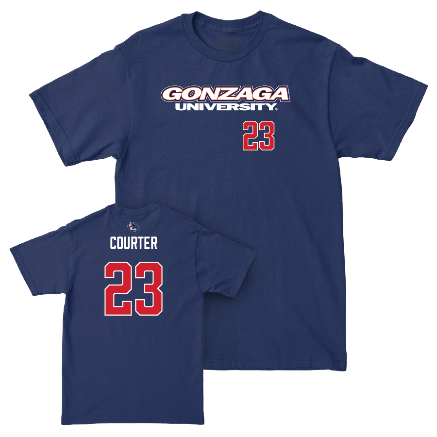 Gonzaga Women's Soccer Navy Wordmark Tee  - Grace Courter