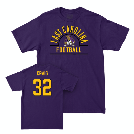 East Carolina Football Purple Arch Tee - Ryheem Craig