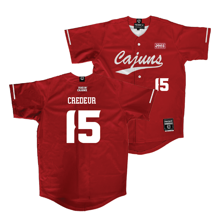 Louisiana Softball Vintage Red Jersey - Laney Credeur | #15