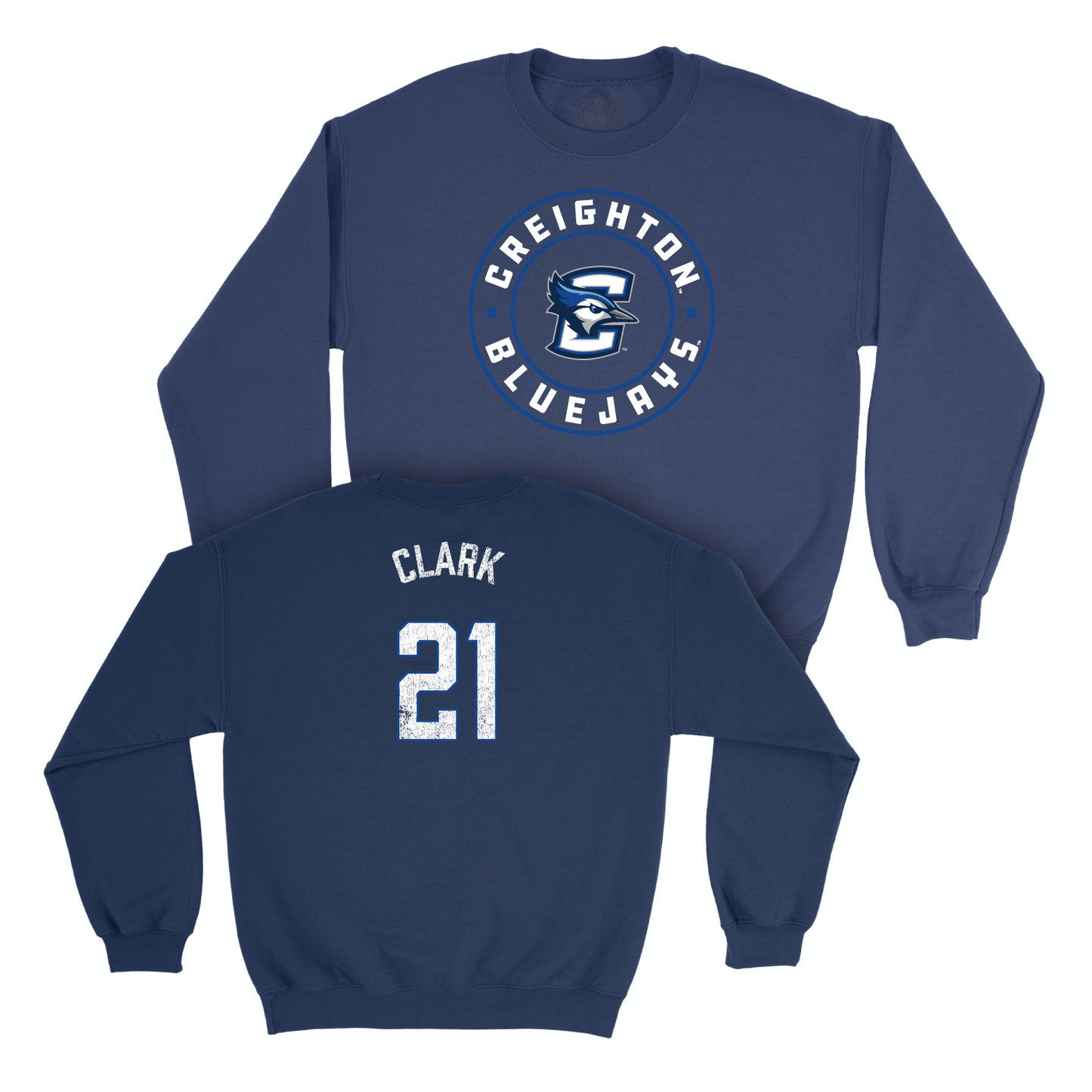 Creighton Women's Volleyball Navy Staple Crew - Audrey Clark Youth Small