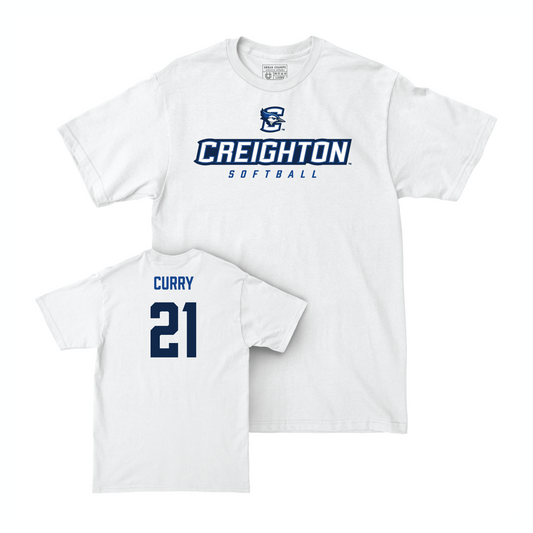 Creighton Softball White Athletic Comfort Colors Tee - Aiyana Curry Youth Small