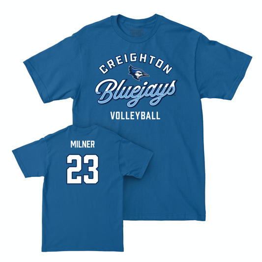 Creighton Women's Volleyball Blue Script Tee - Abbey Milner Youth Small