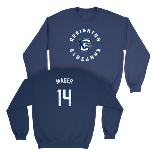 Creighton Women's Volleyball Navy Staple Crew - Katherine Maser Youth Small