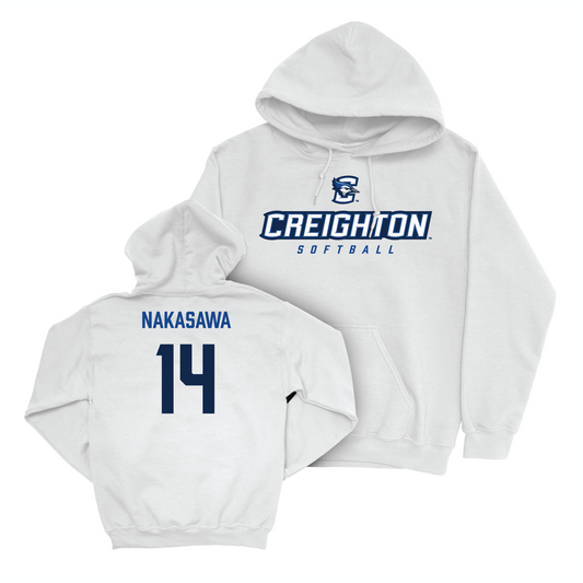 Creighton Softball White Athletic Hoodie - Kenzie Nakasawa Youth Small