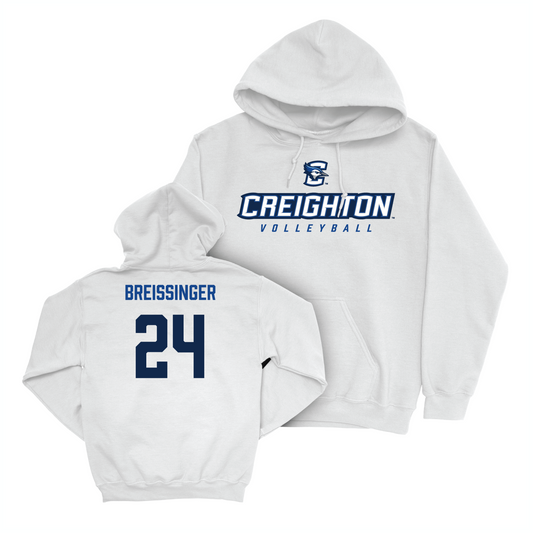 Creighton Women's Volleyball White Athletic Hoodie - Sydney Breissinger Youth Small