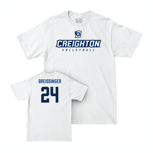 Creighton Women's Volleyball White Athletic Comfort Colors Tee - Sydney Breissinger Youth Small