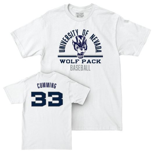 Nevada Baseball White Classic Comfort Colors Tee  - Jake Cumming