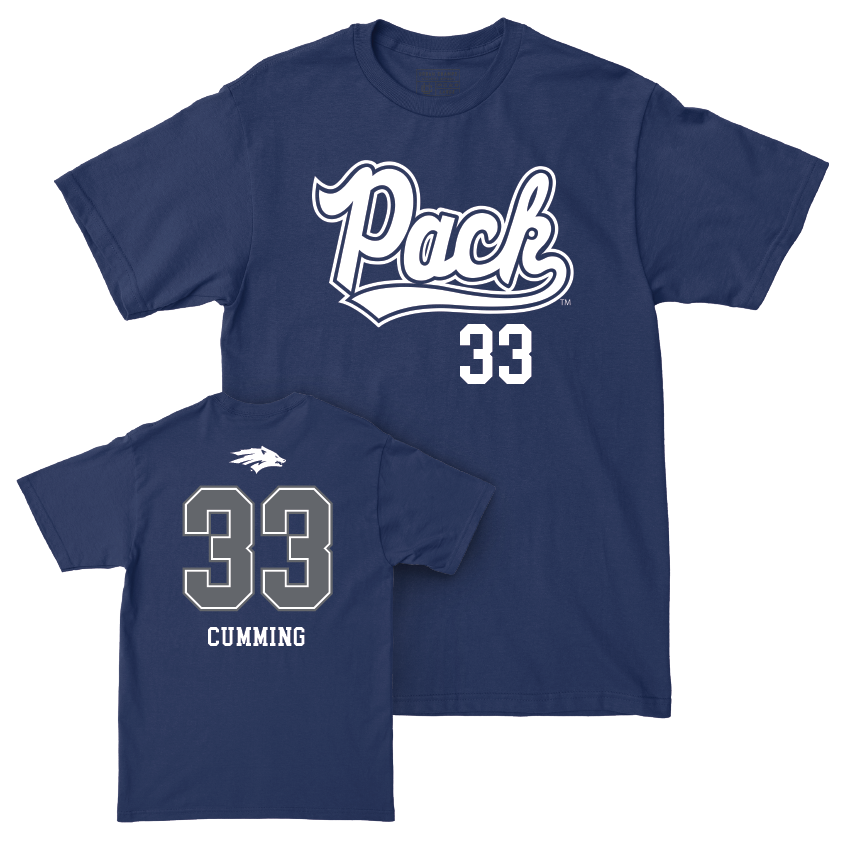 Nevada Baseball Navy Script Tee  - Jake Cumming