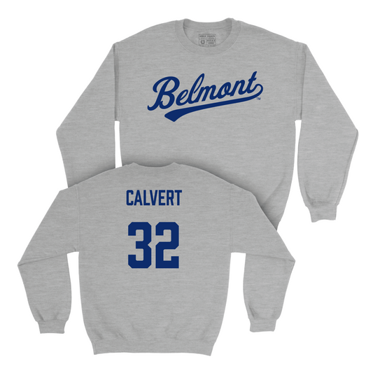 Belmont Men's Soccer Sport Grey Script Crew  - Grant Calvert