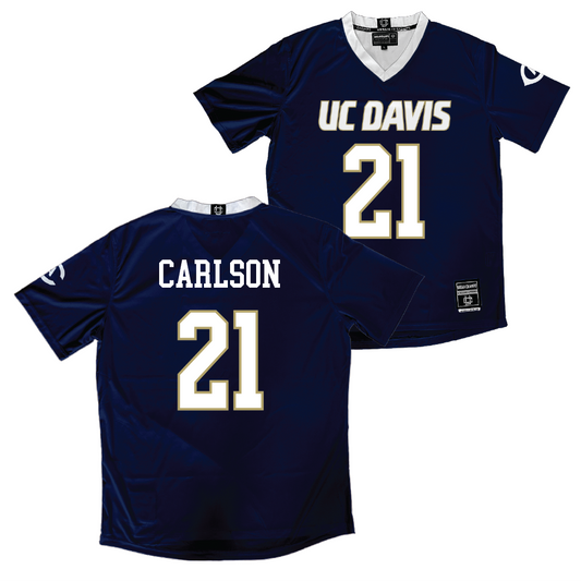 UC Davis Men's Navy Soccer Jersey - Hayden Carlson