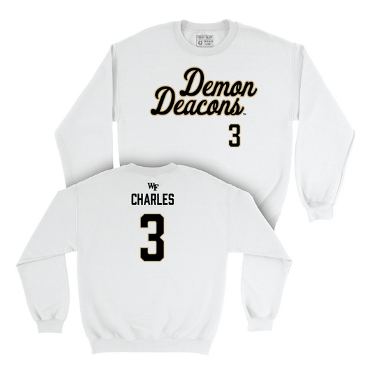 Wake Forest Women's Volleyball White Script Crew  - Dior Charles