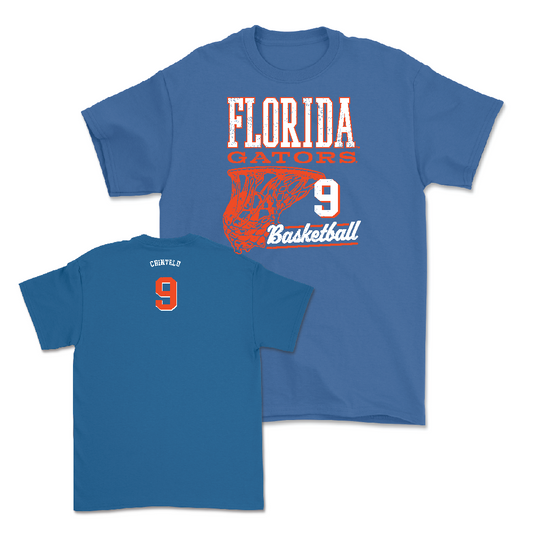 Florida Men's Basketball Royal Hardwood Tee  - Rueben Chinyelu