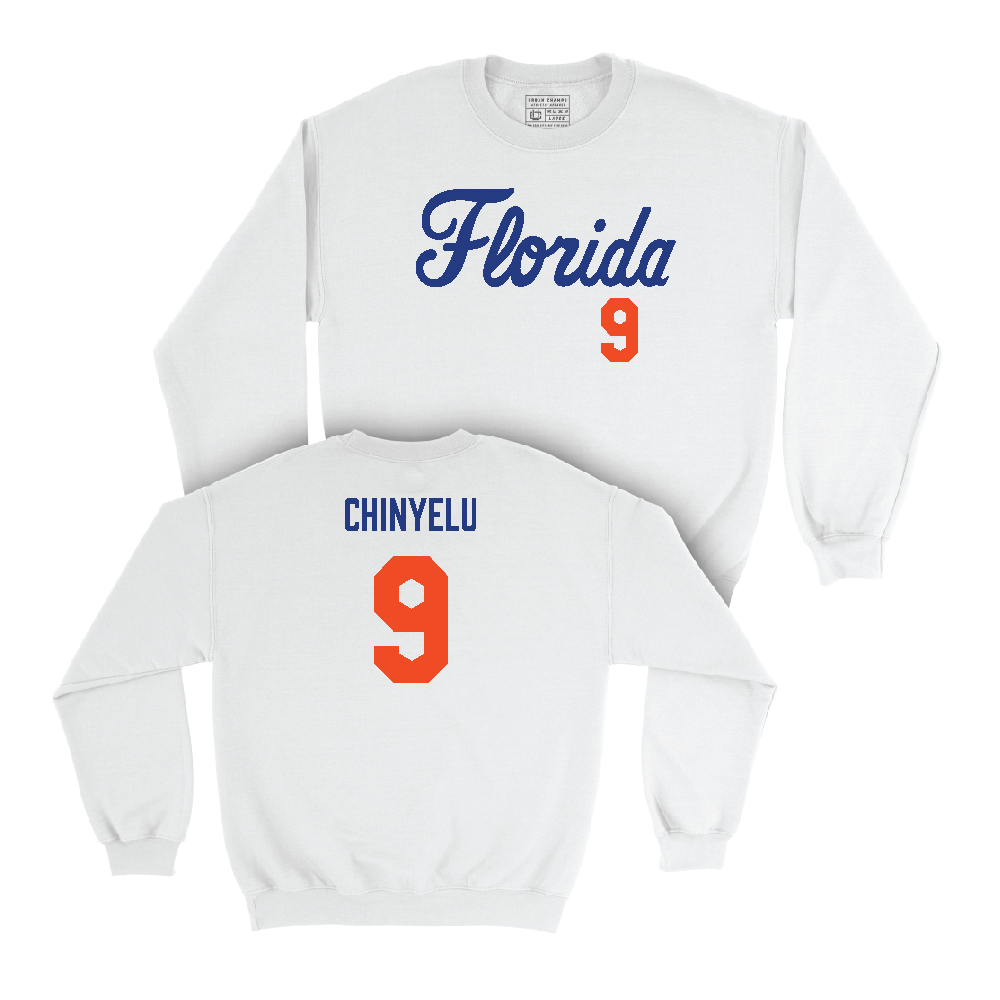 Florida Men's Basketball White Script Crew  - Rueben Chinyelu