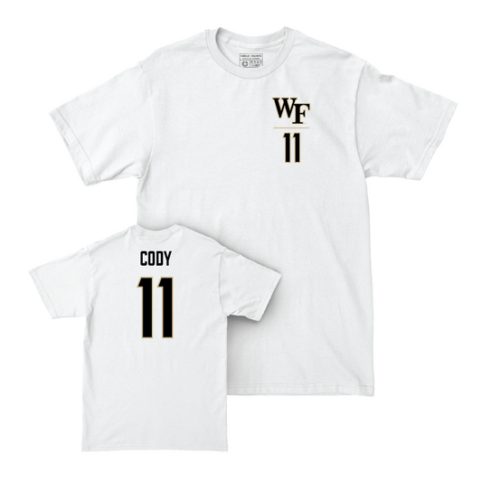 Wake Forest Football White Logo Comfort Colors Tee  - Justin Cody