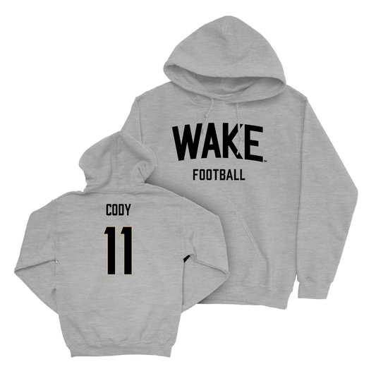 Wake Forest Football Sport Grey Wordmark Hoodie  - Justin Cody