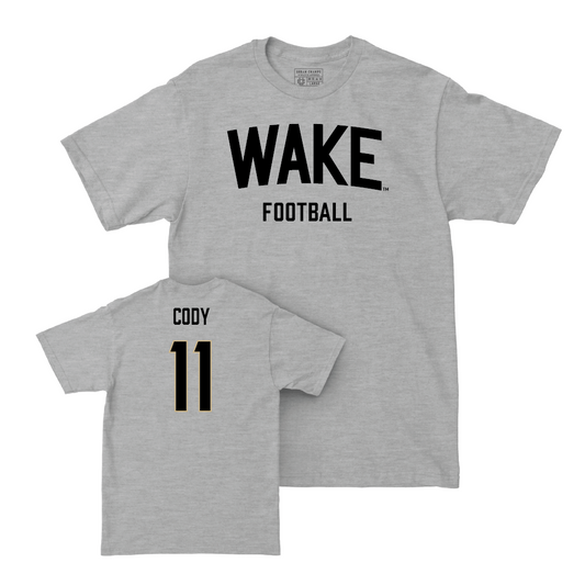 Wake Forest Football Sport Grey Wordmark Tee  - Justin Cody