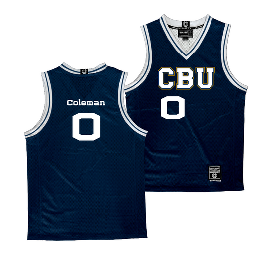 CBU Men's Basketball Navy Jersey - Kendal Coleman | #0