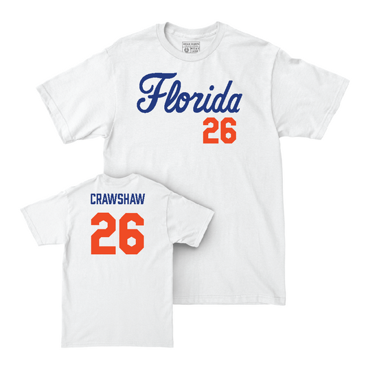 Florida Football White Script Comfort Colors Tee - Jeremy Crawshaw