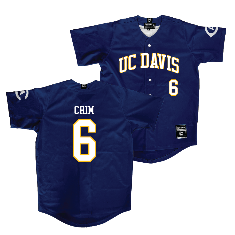 UC Davis Baseball Navy Jersey  - Henry Crim