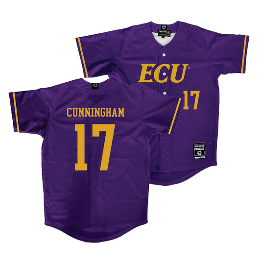 East Carolina Purple Baseball Jersey  - Carter Cunningham