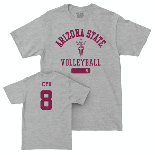 Arizona State Women's Volleyball Sport Grey Varsity Tee - Angelique Cyr