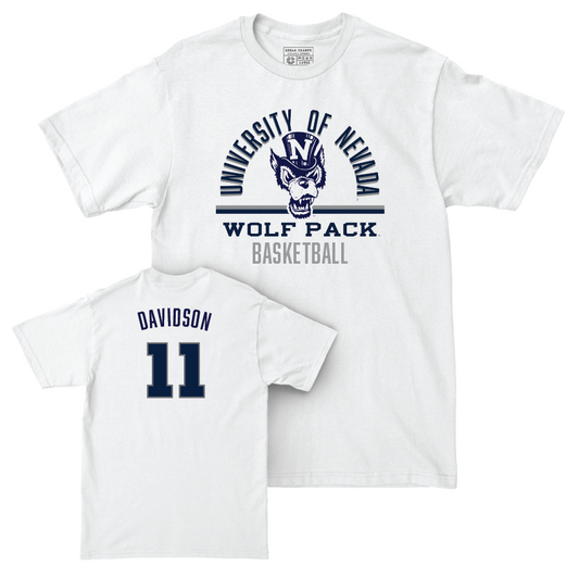 Nevada Men's Basketball White Classic Comfort Colors Tee  - Nick Davidson