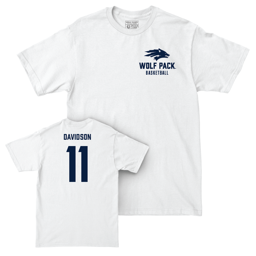 Nevada Men's Basketball White Logo Comfort Colors Tee  - Nick Davidson