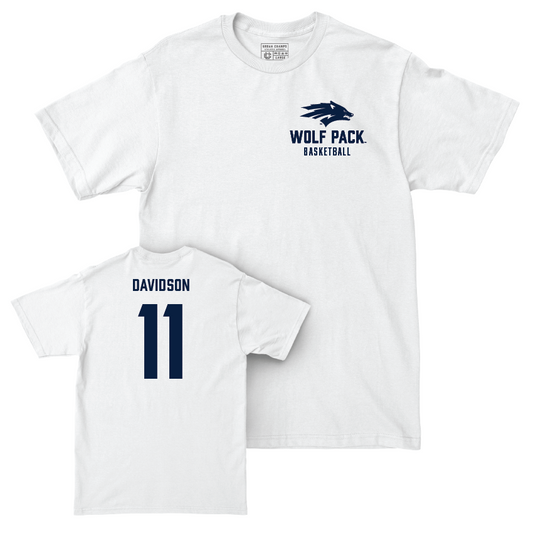 Nevada Men's Basketball White Logo Comfort Colors Tee  - Nick Davidson