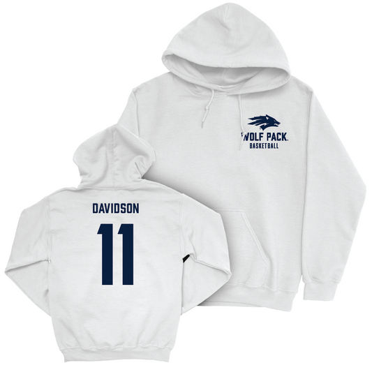 Nevada Men's Basketball White Logo Hoodie  - Nick Davidson