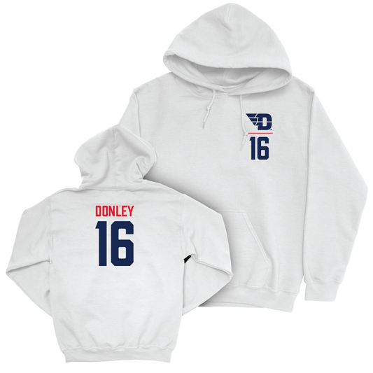 Dayton Women's Soccer White Logo Hoodie - Alicia Donley Youth Small