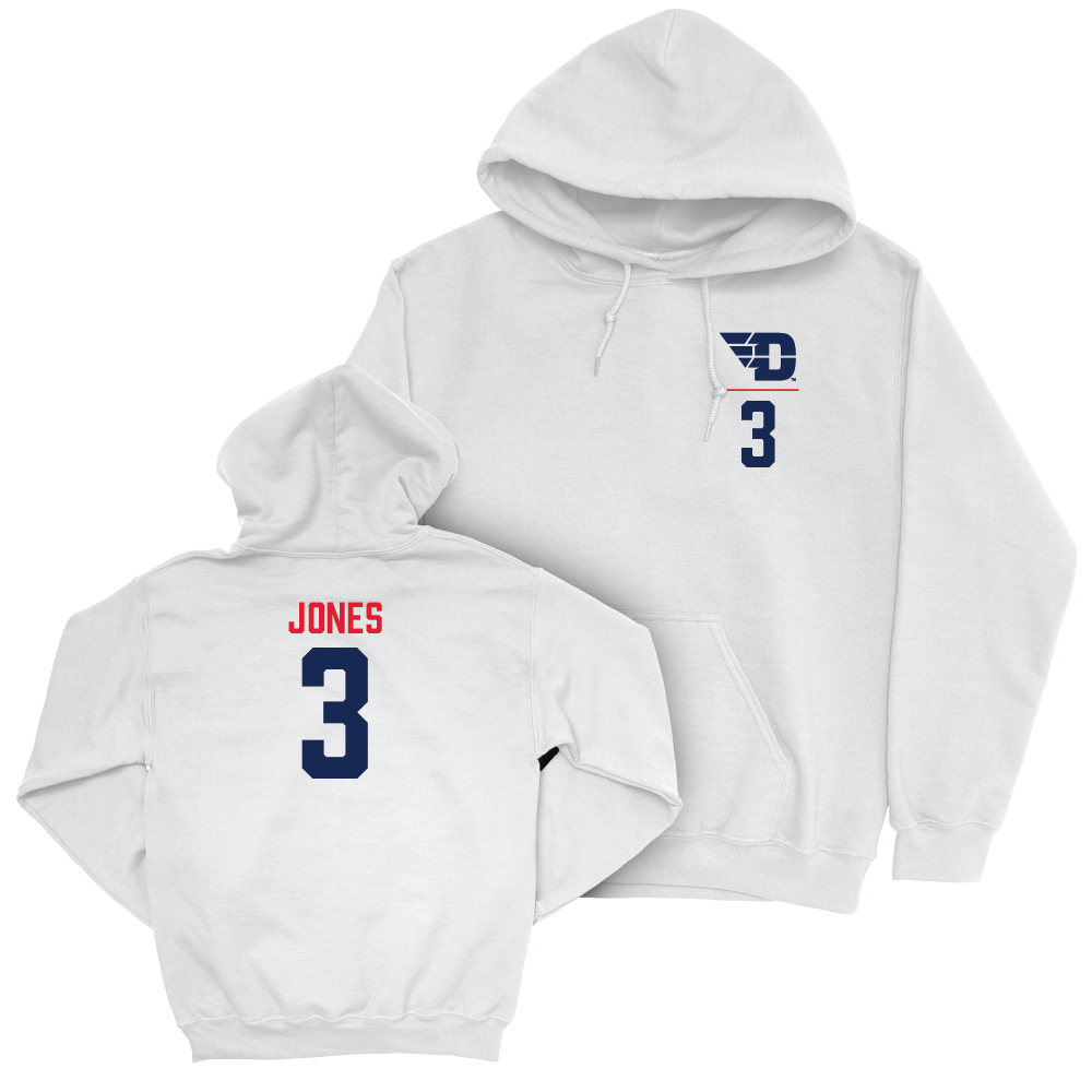 Dayton Women's Basketball White Logo Hoodie - Anyssa Jones Youth Small