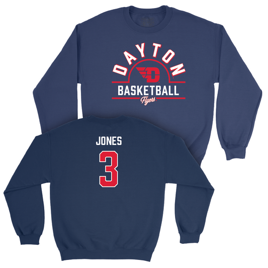 Dayton Women's Basketball Navy Arch Crew - Anyssa Jones Youth Small