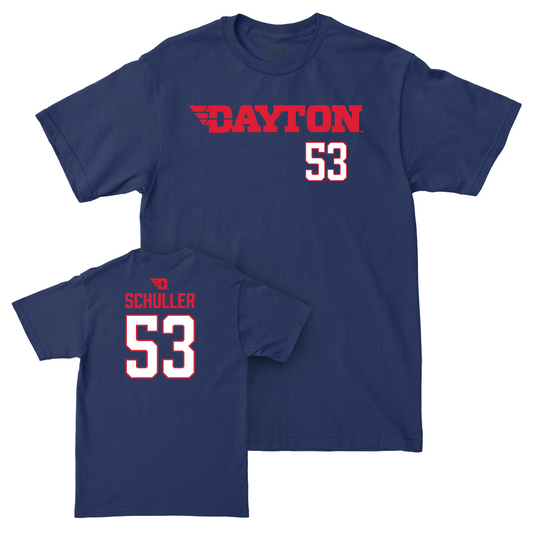 Dayton Football Navy Wordmark Tee - Aj Schuller