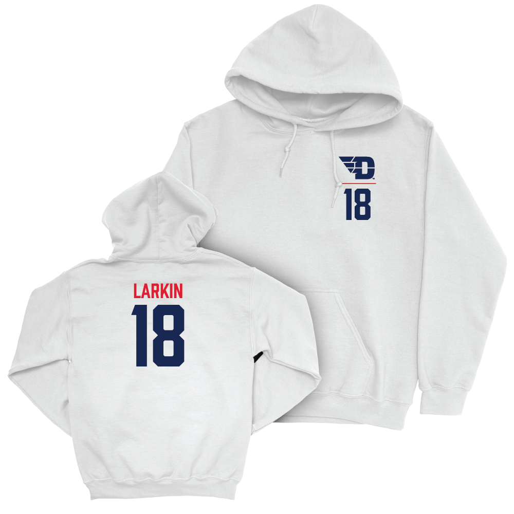 Dayton Women's Volleyball White Logo Hoodie - Ava Larkin Youth Small