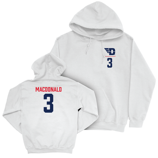 Dayton Women's Volleyball White Logo Hoodie - Anna MacDonald Youth Small