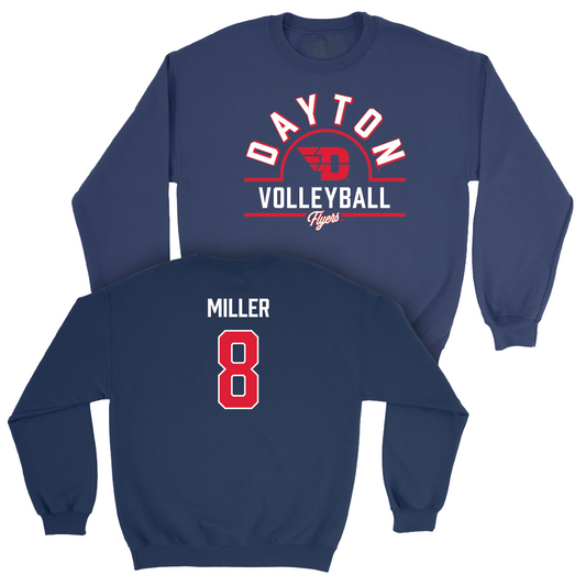 Dayton Women's Volleyball Navy Arch Crew - Alyssa Miller Youth Small