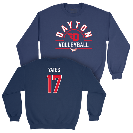 Dayton Women's Volleyball Navy Arch Crew - Alayna Yates Youth Small