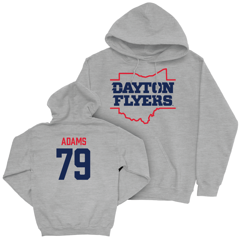 Dayton Football Sport Grey State Hoodie - Brock Adams Youth Small