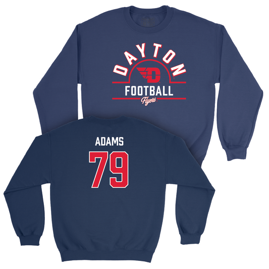 Dayton Football Navy Arch Crew - Brock Adams Youth Small