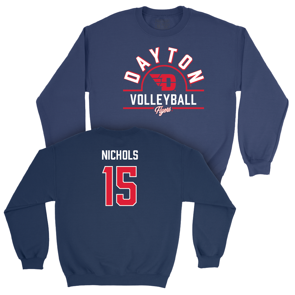 Dayton Women's Volleyball Navy Arch Crew - Brooke Nichols Youth Small