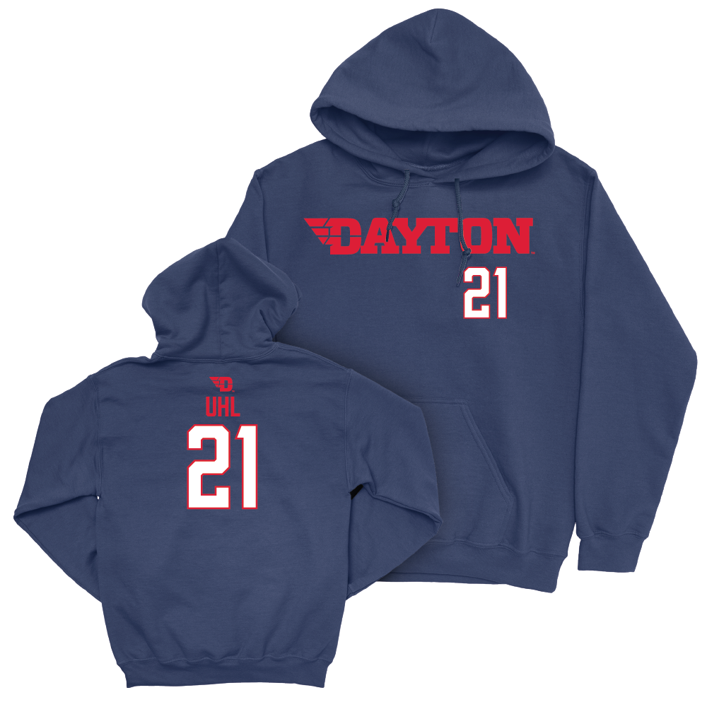 Dayton Men's Basketball Navy Wordmark Hoodie - Brady Uhl Youth Small