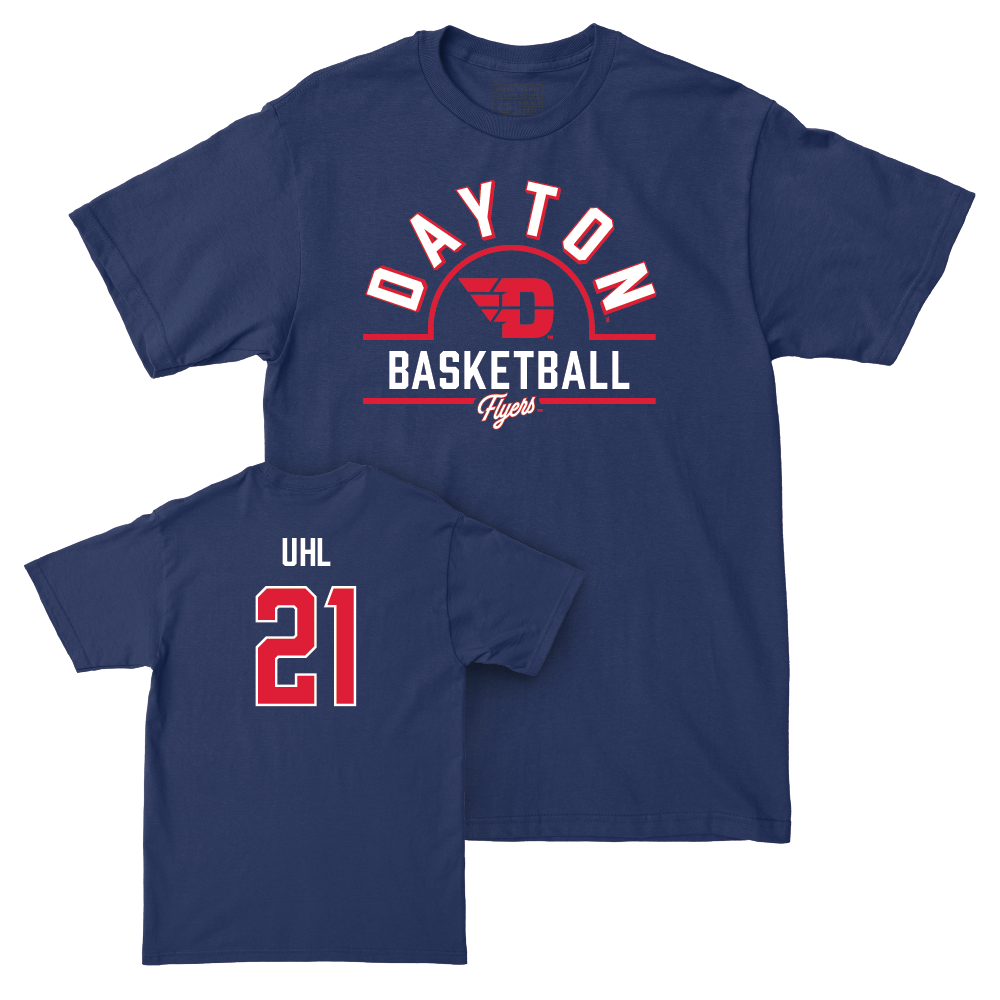 Dayton Men's Basketball Navy Arch Tee - Brady Uhl Youth Small