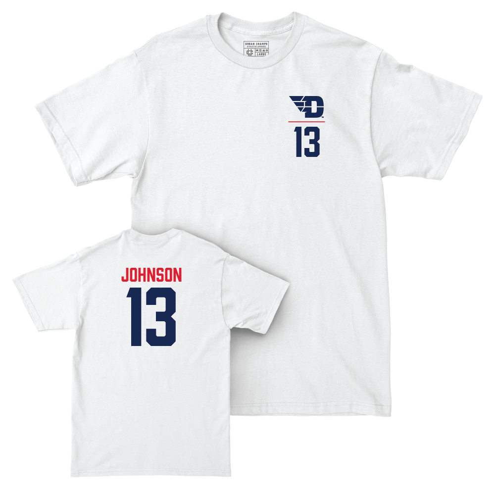 Dayton Football White Logo Comfort Colors Tee - Cole Johnson Youth Small