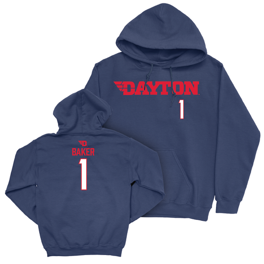 Dayton Football Navy Wordmark Hoodie - Danny Baker Youth Small